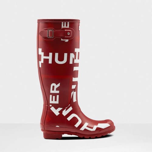 Hunter Original Exploded Logo Tall Rain Boots For Womens - NZ A3810